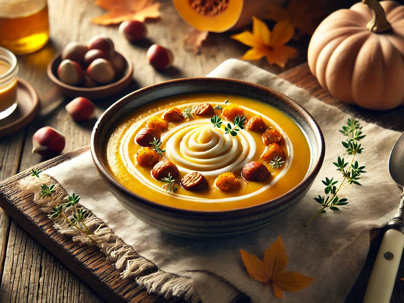 Recette de la soupe de courge à la châtaigne